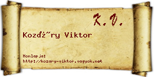 Kozáry Viktor névjegykártya